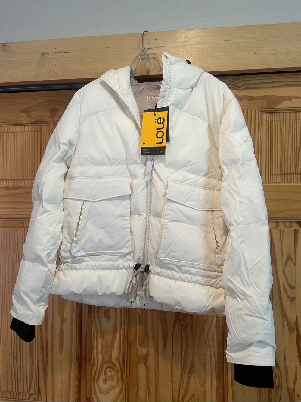 Women's Lole ivory Puffer Jacket with Hood